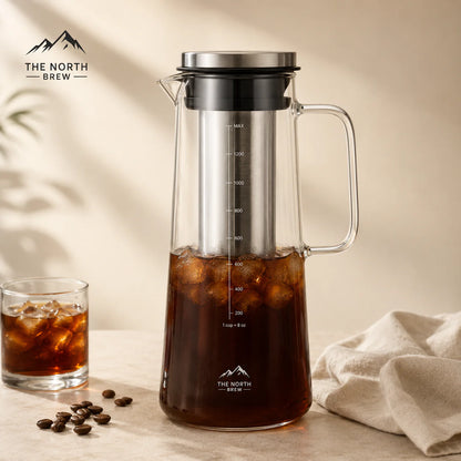 NorthBrew™ Cold Brew Glass Carafe | 34oz Airtight Borosilicate Brewer