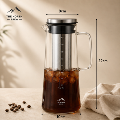 NorthBrew™ Cold Brew Glass Carafe | 34oz Airtight Borosilicate Brewer