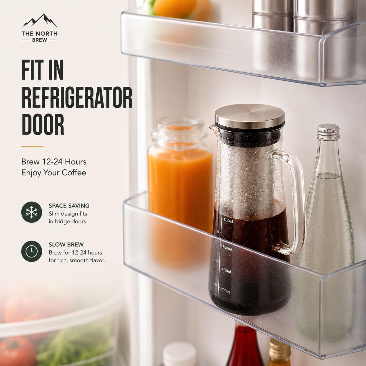 NorthBrew™ Cold Brew Glass Carafe | 34oz Airtight Borosilicate Brewer