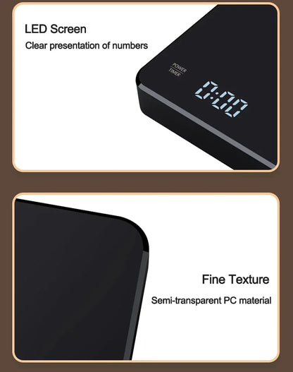 1Set Electronic Coffee Scale with Silicone Pad Digital Coffee Scale with Timer LED Display USB Charging Home Cafe Use Good Gift